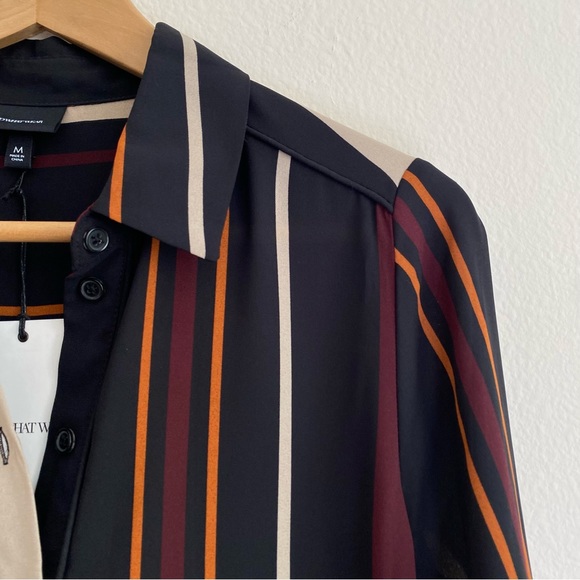 ✨Who What Wear✨ Stripe Button Down Shirt Size M NWT - Picture 11 of 11